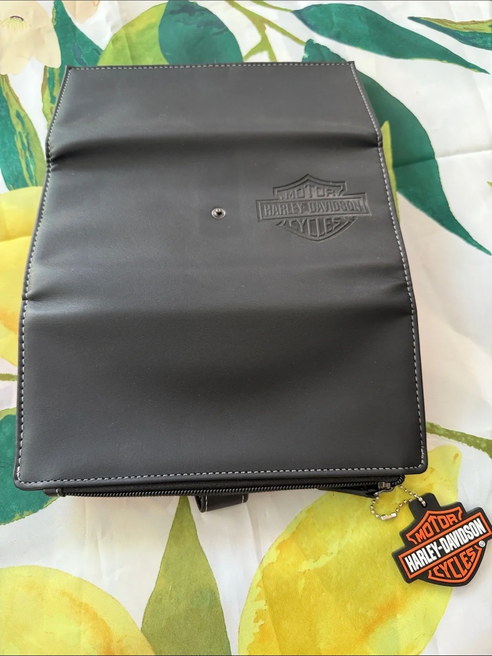 Harley-Davidson Black Wallet with Orange Logo Charm
